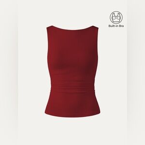 Plantive®Elastic Open Back Brami Tank Retro Red XS
